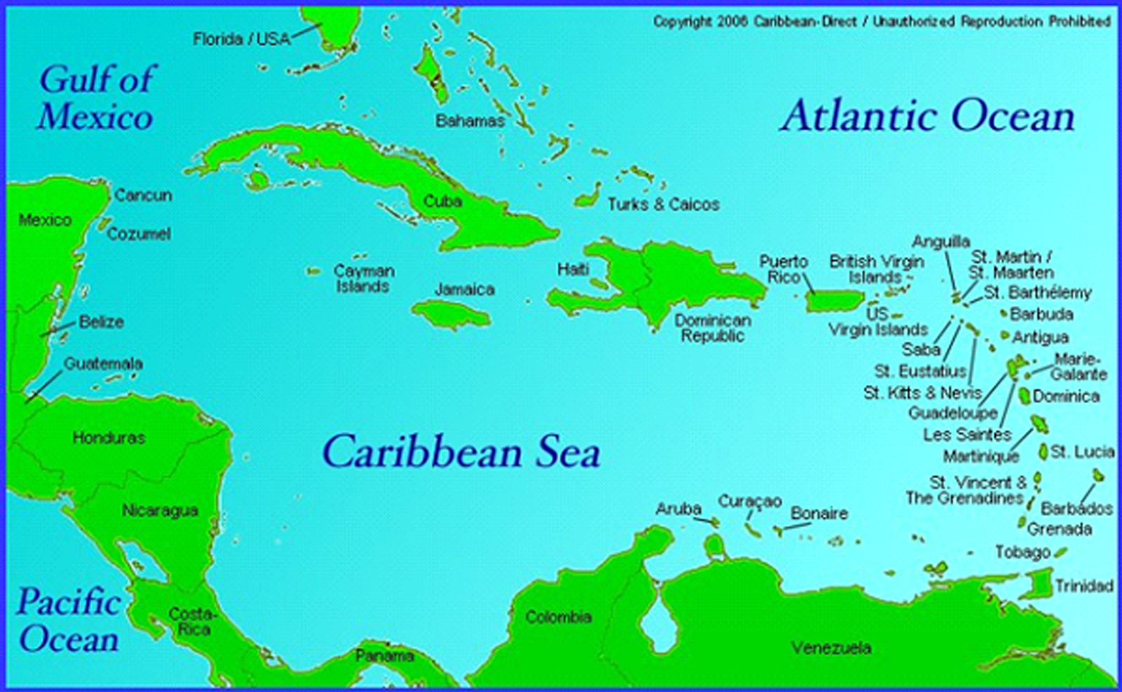 Остров Сан Мари в Карибском море карта