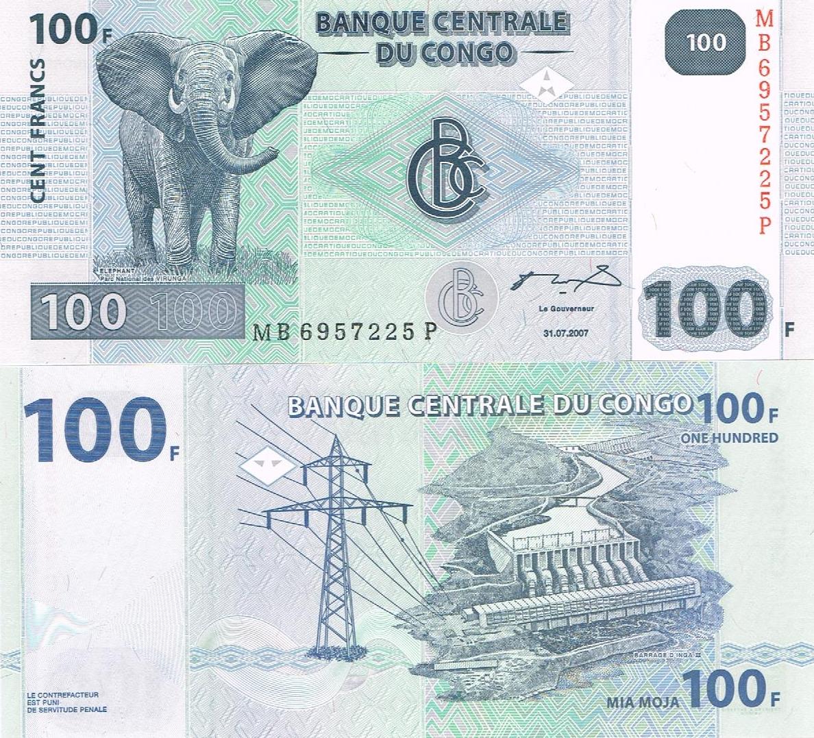 100 сто франков Конго